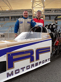 Barry with team boss rune fjeld in bahrain